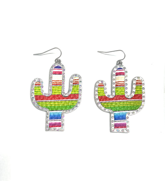 Cactus Earrings With Inlay-Earrings-806 Accessories--The Twisted Chandelier