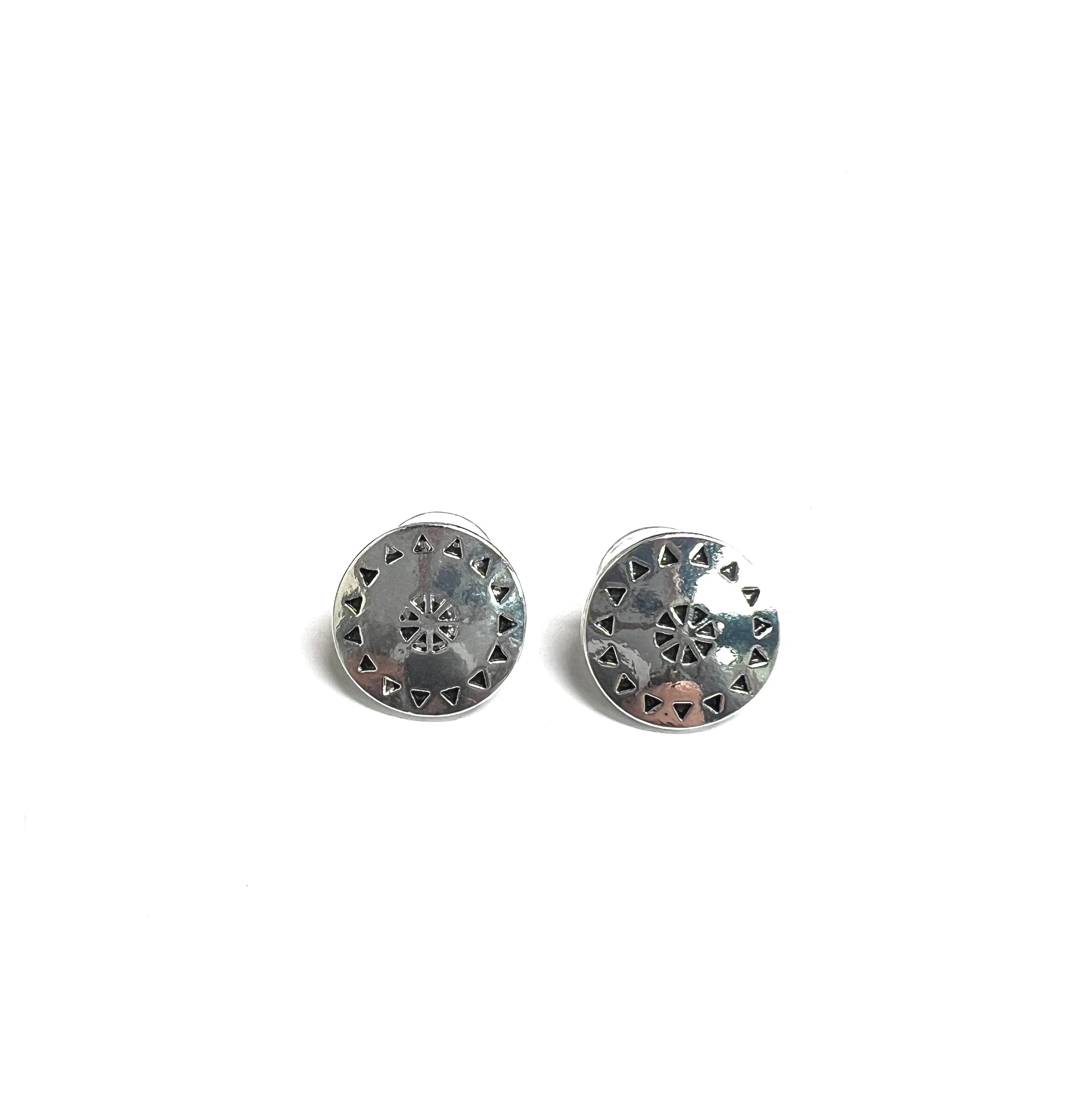 West and Co. Small Silver Round Stud Earrings-Stud Earrings-West and Co.--The Twisted Chandelier