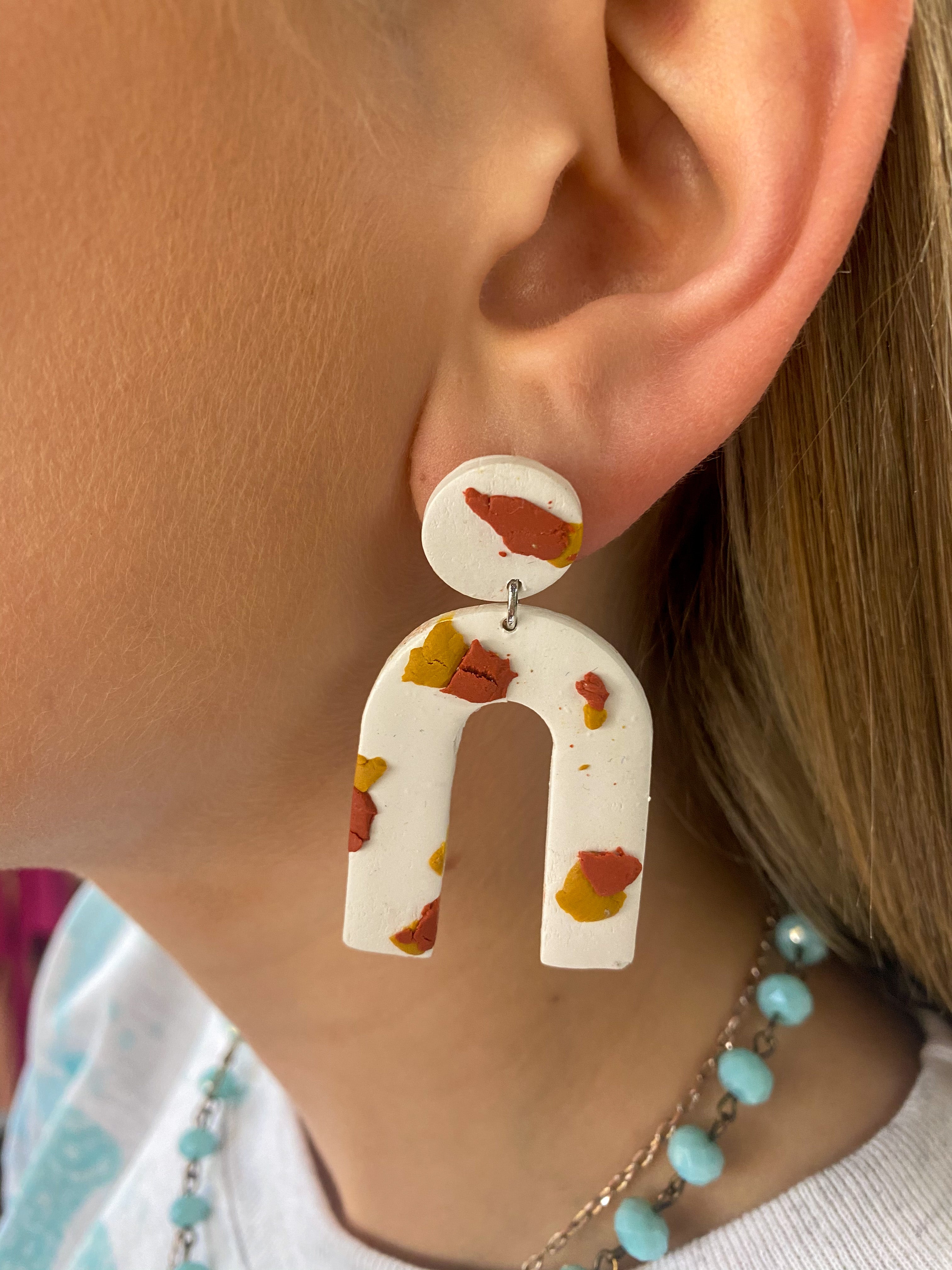 Boho polymer on sale clay earrings