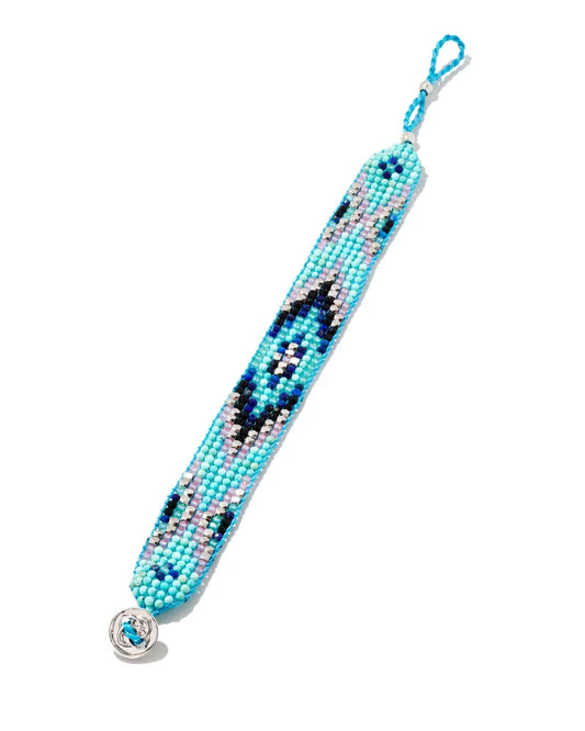 Kendra Scott Britt Beaded Bracelet Rhodium Turquoise Mix-Bracelets-Kendra Scott-B1330RHD-The Twisted Chandelier