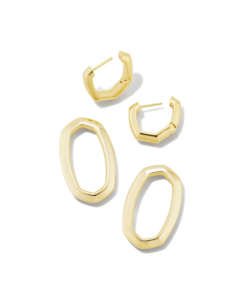 Kendra Scott Devin Crystal Link Earrings Gold Pastel Mix Crystals-Earrings-Kendra Scott-E2049GLD-The Twisted Chandelier