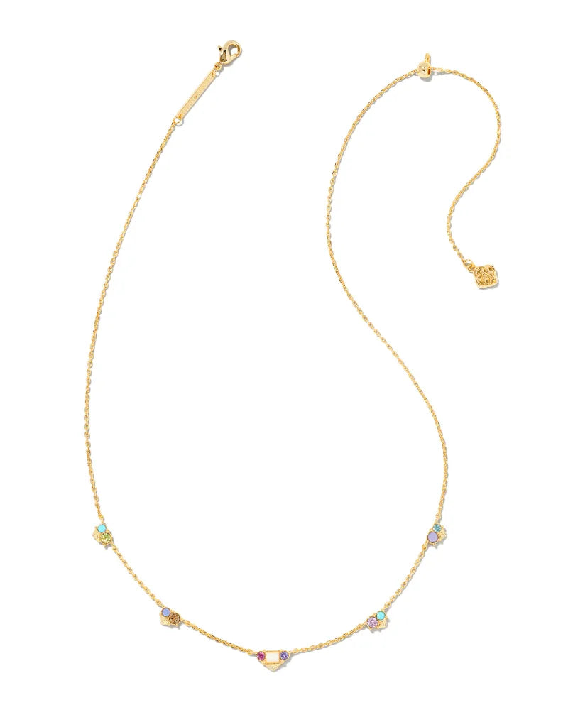 Kendra Scott Devin Crystal Strand Necklace Gold Pastel Mix Crystals-Necklaces-Kendra Scott-N1928GLD-The Twisted Chandelier