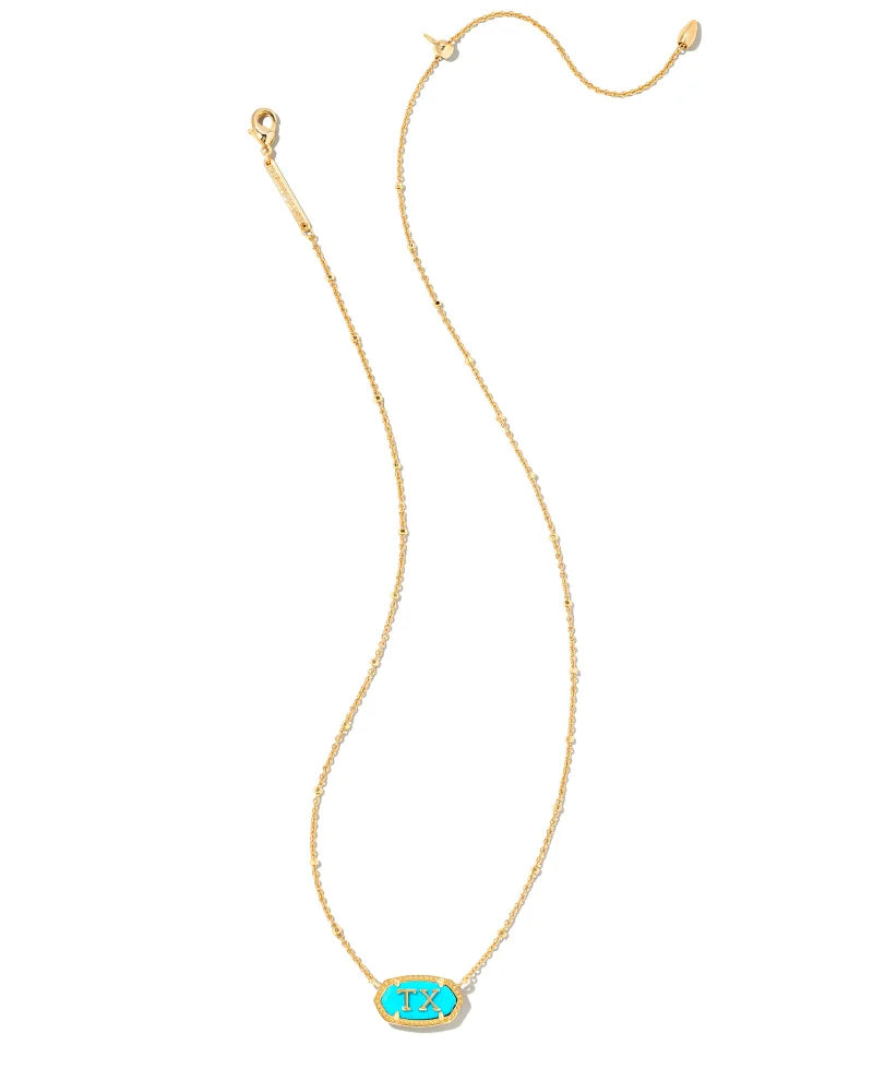 Kendra Scott Elisa Texas Necklace Gold Turquoise Magnesite-Necklaces-Kendra Scott-N00122GLD-The Twisted Chandelier