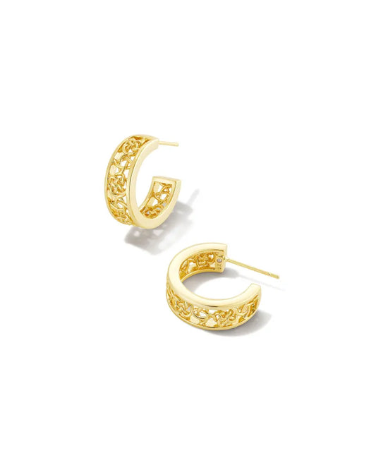 Kendra Scott Kelly Huggie Earrings Gold Metal-Earrings-Kendra Scott-E2052GLD-The Twisted Chandelier